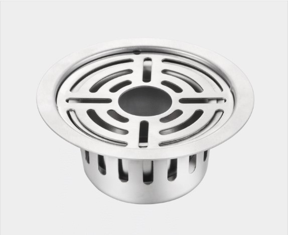 PR-148 Locking Round Floor Drain Stainless Steel Commercial Kitchen Heavy-Duty Secure Grate Tray Water Drainage Rack Restaurant Industrial Anti-Slip Rustproof Easy Clean Professional Grade Durable Key Lock Vandal Resistant Welded